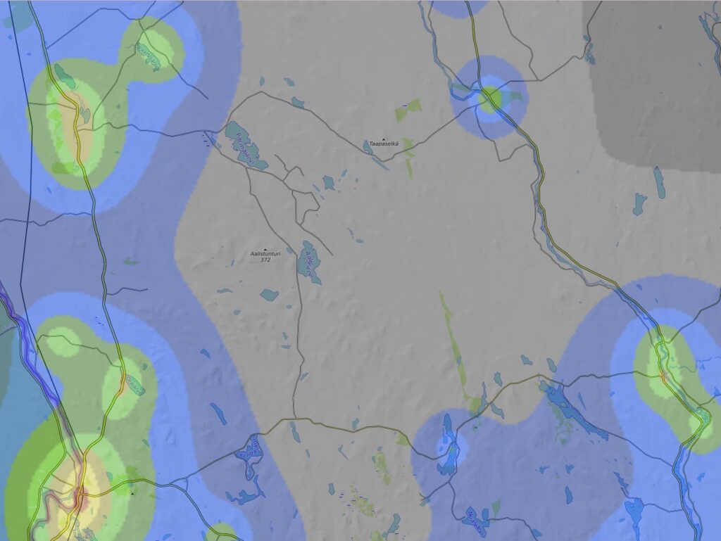 kuvakaappaus-valosaaste-Kolarin-Hirvasjärven-tuulivoimahanketta-Ei-Tule-toteuttaa