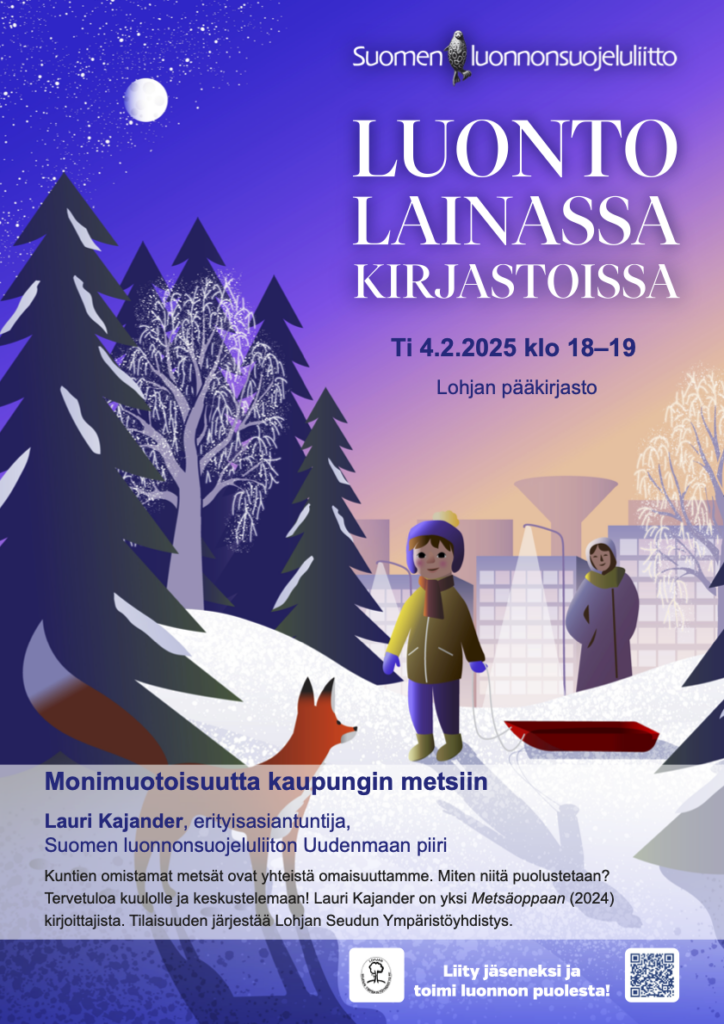 Luonto lainassa- viikon kampanjajuliste Lohjan tapahtumatiedoilla